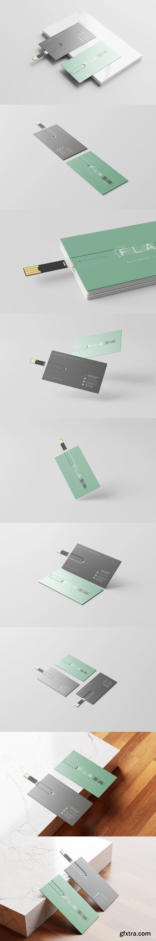 CreativeMarket - USB Flash Drive Business Card Mockup 7425762