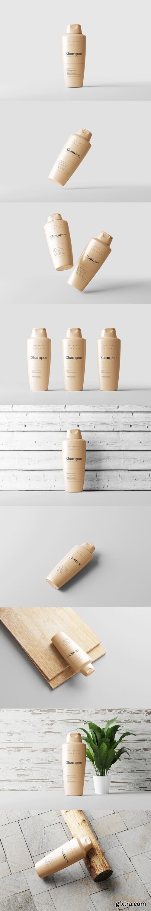 CreativeMarket - Plastic Shampoo Bottle Mockup 7457477