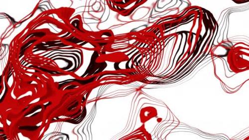 Videohive - Abstract Transformed Red Rings on a White Background Seamless Loop - 38951005 - 38951005