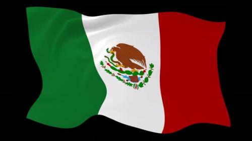 Videohive - Mexico Flag Wave Motion Black Background - 38961525 - 38961525