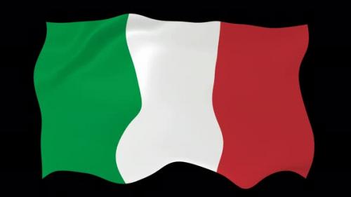 Videohive - Italy Flag Wave Motion Black Background - 38961674 - 38961674