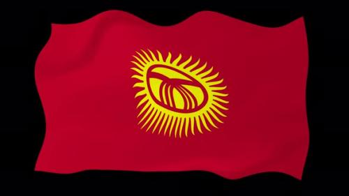 Videohive - Kyrgyzstan Flag Wave Motion Black Background - 38961675 - 38961675