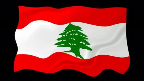 Videohive - Lebanon Flag Wave Motion Black Background - 38961676 - 38961676