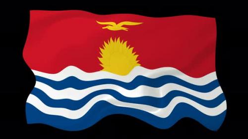 Videohive - Kiribati Flag Wave Motion Black Background - 38961680 - 38961680