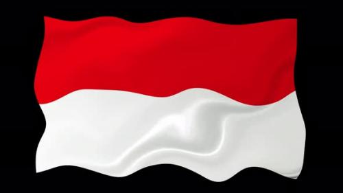 Videohive - Indonesia Flag Wave Motion Black Background - 38961768 - 38961768