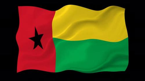 Videohive - Guinea Bissau Flag Wave Motion Black Background - 38961769 - 38961769