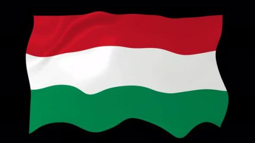 Videohive - Hungary Flag Wave Motion Black Background - 38961773 - 38961773