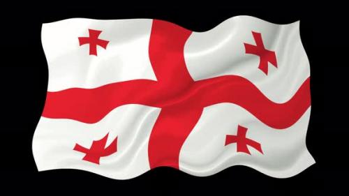 Videohive - Georgia Waving Flag Animated Black Background - 38961880 - 38961880