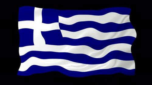 Videohive - Greece Waving Flag Animated Black Background - 38961883 - 38961883