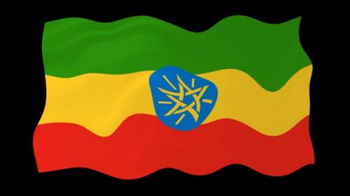 Videohive - Ethiopia Waving Flag Animated Black Background - 38961895 - 38961895