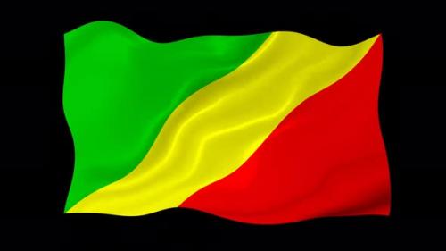 Videohive - Congo Waving Flag Animated Black Background - 38961933 - 38961933