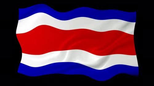 Videohive - Costa Rica Waving Flag Animated Black Background - 38961937 - 38961937