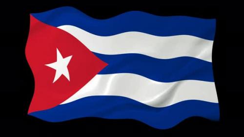 Videohive - Cuba Waving Flag Animated Black Background - 38961939 - 38961939