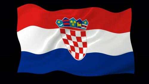 Videohive - Croatia Waving Flag Animated Black Background - 38961940 - 38961940