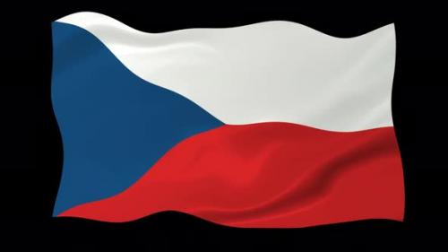 Videohive - Czechia Waving Flag Animated Black Background - 38961942 - 38961942