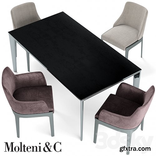 Molteni Chelsea Table and Chair