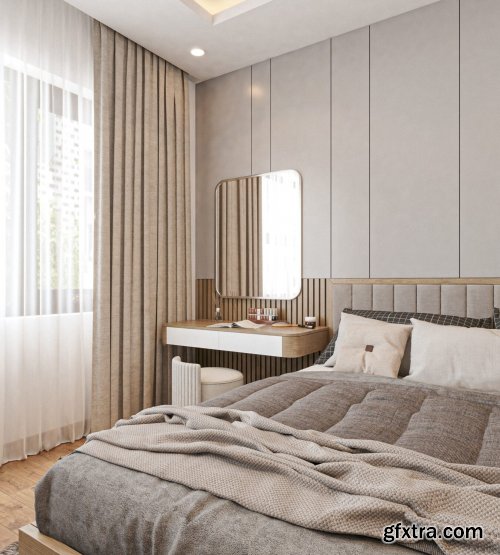 Sketchup Bedroom Interior 02 by Kts Nghia Than