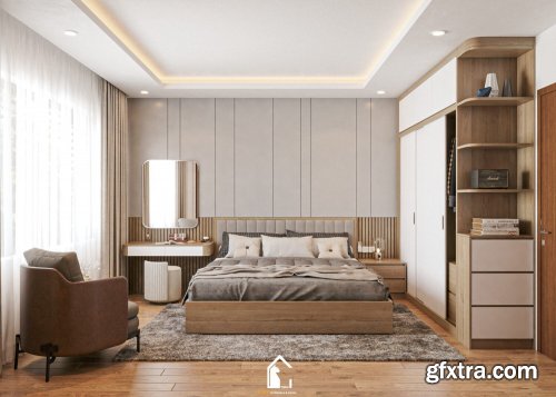 Sketchup Bedroom Interior 02 by Kts Nghia Than