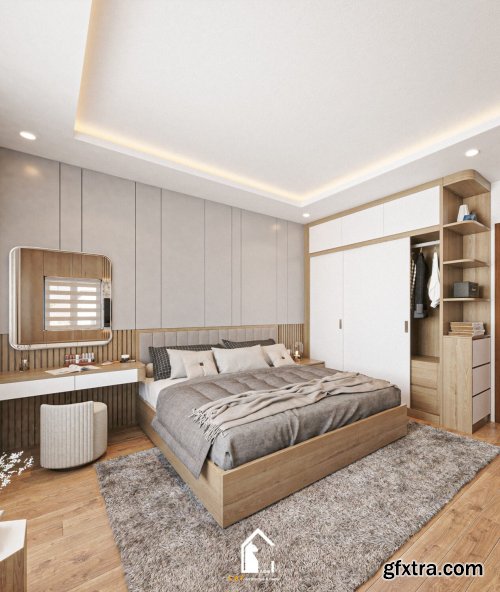 Sketchup Bedroom Interior 02 by Kts Nghia Than