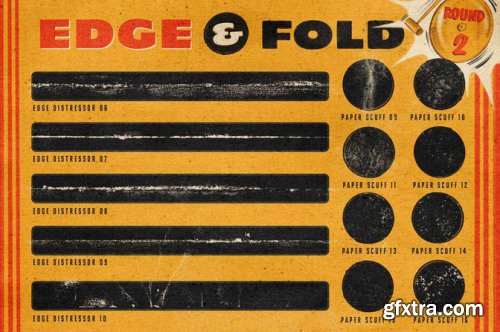 RetroSupply - Edge & Fold Distressor Brushes for Photoshop