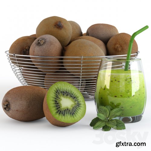 Kiwi in a bowl and fresh