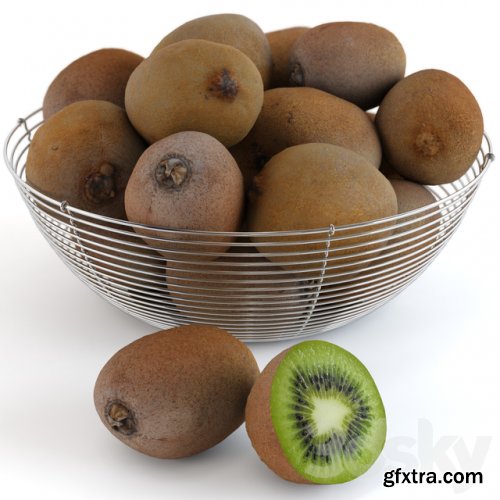 Kiwi in a bowl and fresh