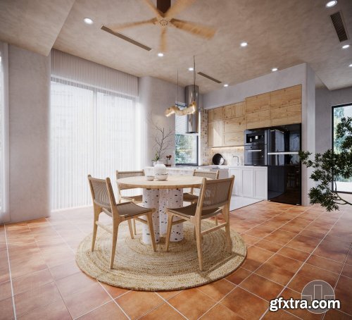 Living Room- Kitchen Interior by Trung Nghia