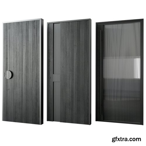 Black modern entrance door