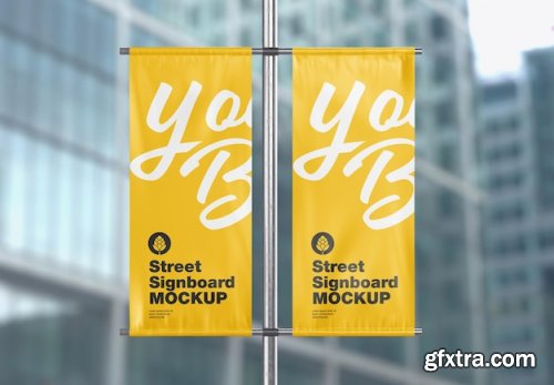 Street banners mockup