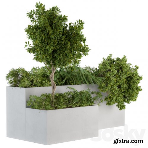  Outdoor Plants Concrete Box – Set 45