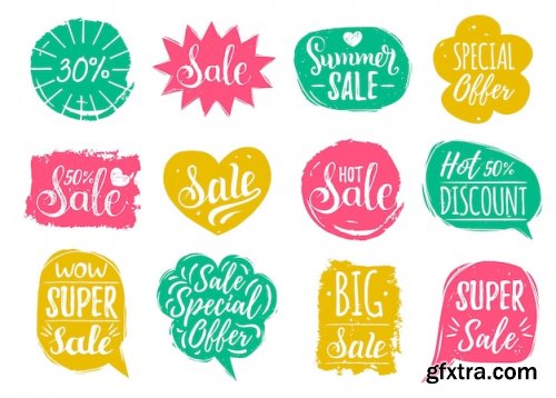 Vector set of lettering in comic speech bubbles 