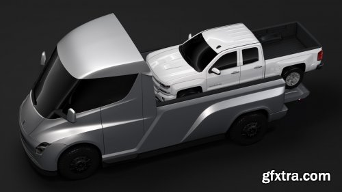 Turbosquid - Tesla Pickup 2020 3D Model