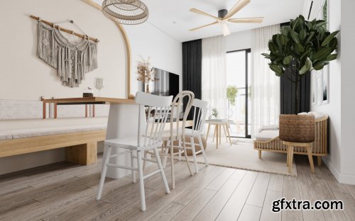 Interior Kitchen – Livingroom Scene By Phan Thanh Duong