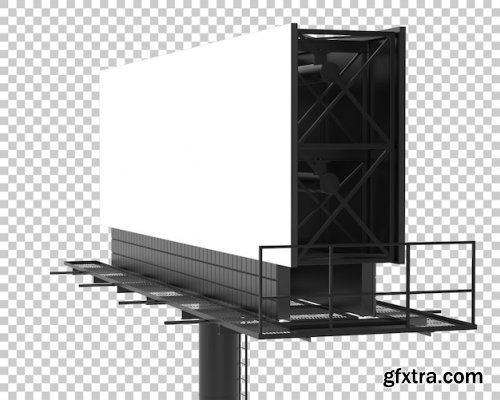 Billboard on transparent background 3d rendering illustration