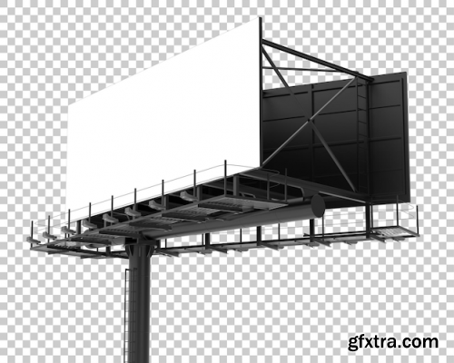 Billboard on transparent background 3d rendering illustration