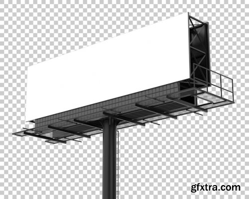 Billboard on transparent background 3d rendering illustration