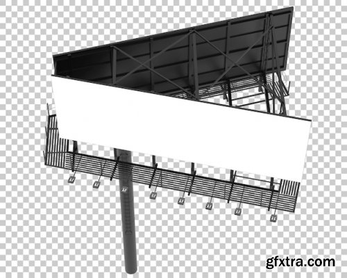 Billboard on transparent background 3d rendering illustration