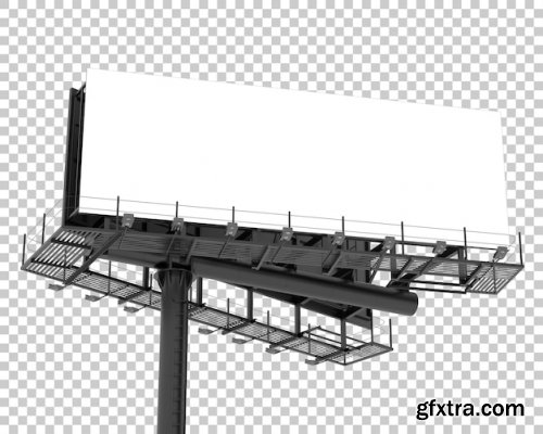 Billboard on transparent background 3d rendering illustration