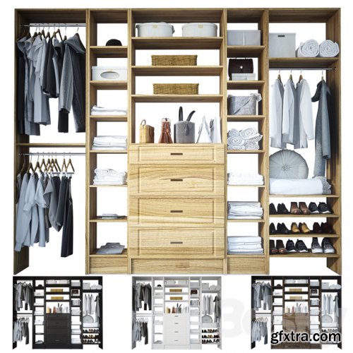  Open wardrobe with filling