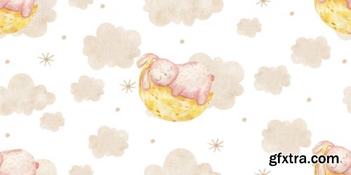 Cute animal watercolor childish illustration 