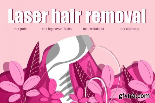 Laser hair removal advertisement banner skin care