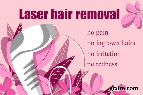 Laser hair removal advertisement banner skin care