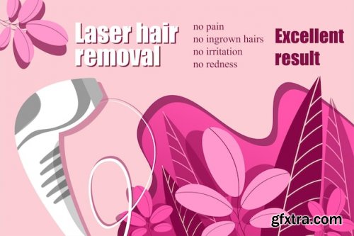 Laser hair removal advertisement banner skin care