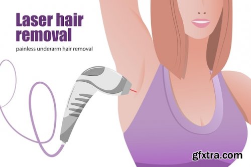 Laser hair removal advertisement banner skin care