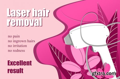 Laser hair removal advertisement banner skin care