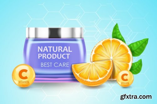 Ad banner for natural beauty products skincare mockups