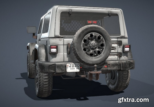 Grey Jeep 3D Model