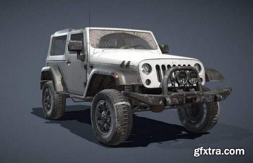 Grey Jeep 3D Model