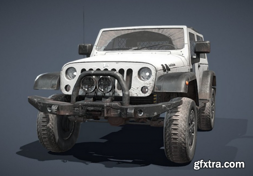 Grey Jeep 3D Model