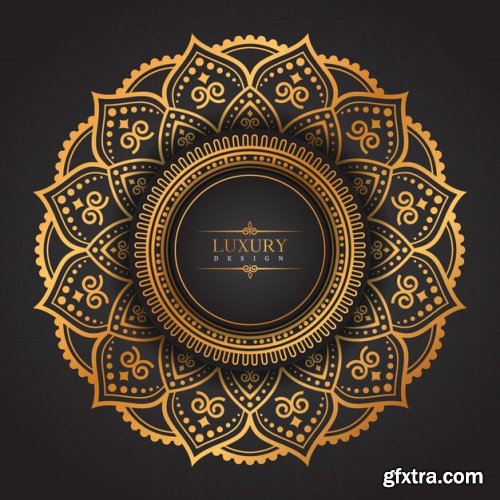 Luxury golden ornamental premium mandala geometric background